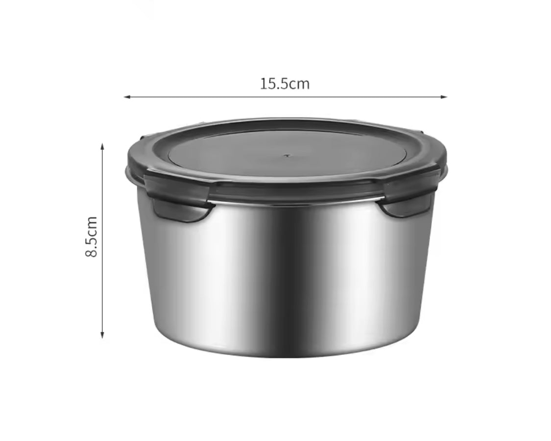 4pcs Stainless Steel Round Food Storage Containers, Kitchen Sealed Leakproof Lunch Box, Portable Picnic Bento Food Storage Box Container 4pcs Stainless Steel Round Food Storage Containers, Kitchen Sealed Leakproof Lunch Box, Portable Picnic Bento Food Storage Box Container